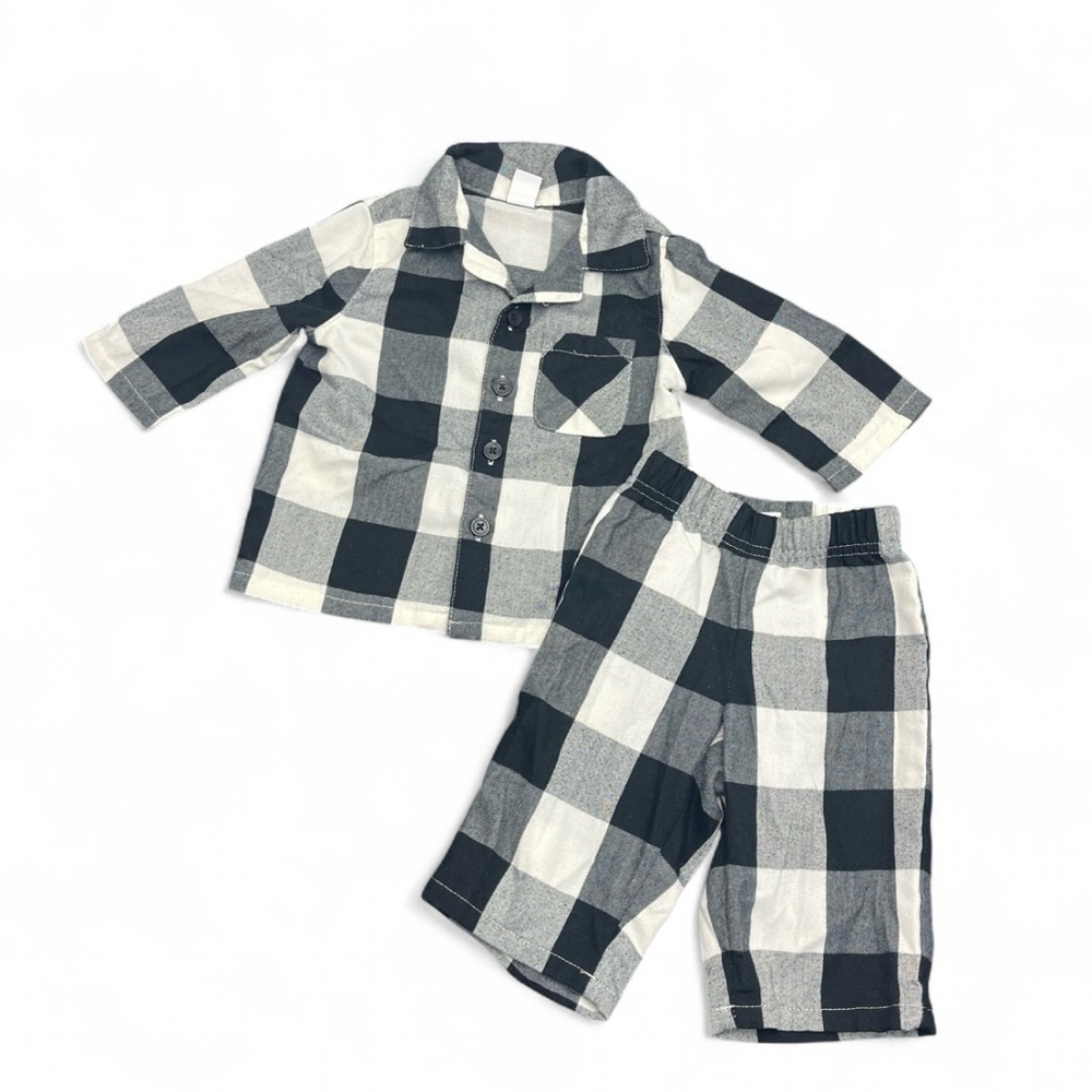 Old Navy Baby Checkered Pajama Set - Black and White